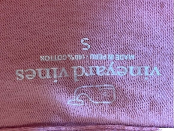 Vineyard Vines T Shirt Womens Size Small Short Sleeve Pink Whale Logo Pocket - Picture 7 of 8